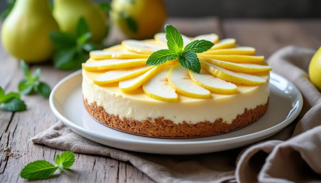 Découvrez notre recette gourmande de cheesecake aux poires, un dessert onctueux et fruité idéal pour régaler vos convives. Facile à préparer, ce cheesecake allie douceur et saveurs délicates.