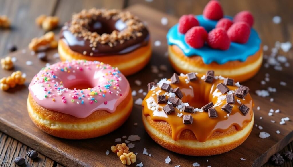 Découvrez 4 recettes irrésistibles de donuts glacés maison : des variantes originales et gourmandes pour régaler petits et grands. Faciles à préparer et parfaits pour toutes les envies sucrées !