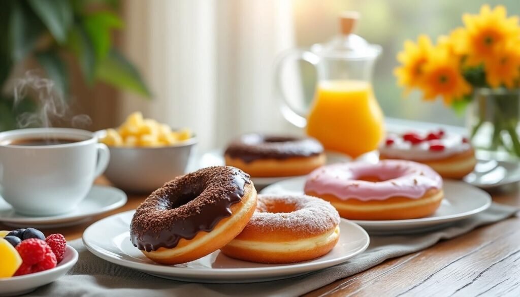 Découvrez des idées gourmandes de petits déjeuners avec des donuts pour bien commencer votre journée : recettes originales, astuces et associations savoureuses à tester !