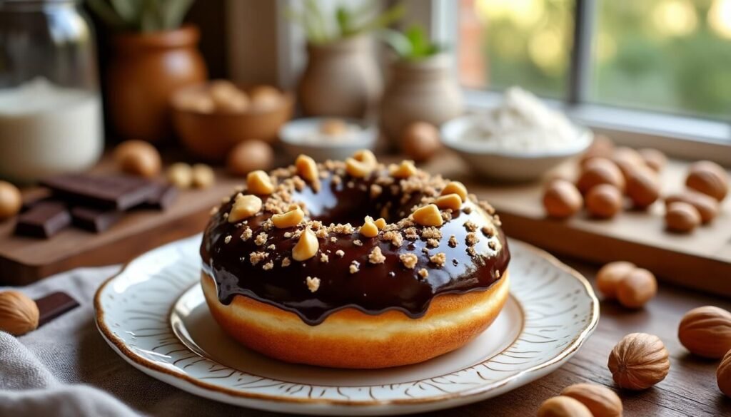 Découvrez la recette facile du Donut Choconut : un donut maison moelleux, garni d’un délicieux glaçage chocolat noisette. Une gourmandise irrésistible à réaliser chez soi pour régaler petits et grands !