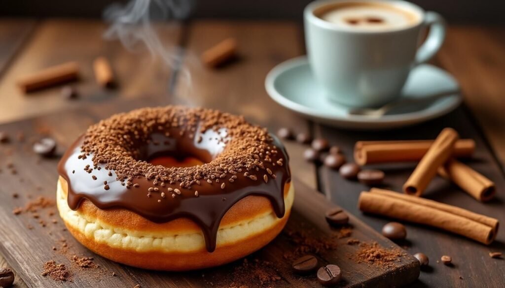 Découvrez le donut Dulcey Chai Latte : une alliance gourmande entre la douceur du chocolat blond et les épices du chai latte. La nouvelle tendance sucrée qui réveillera vos papilles et enchantera vos pauses gourmandes.
