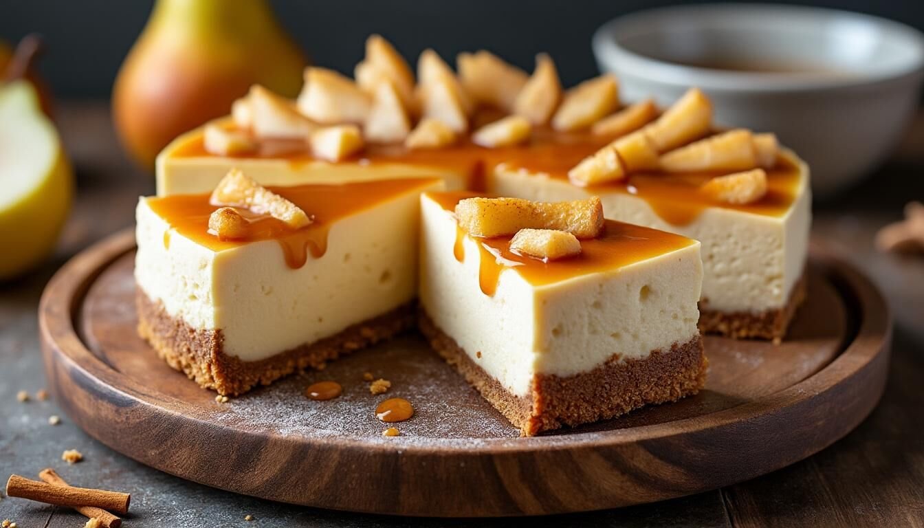 Découvrez notre recette gourmande de cheesecake aux poires, une alliance parfaite de douceur et de fraîcheur. Facile à réaliser, ce dessert délicieux séduira tous les amateurs de pâtisserie. Idéal pour finir un repas sur une note fruitée et crémeuse.