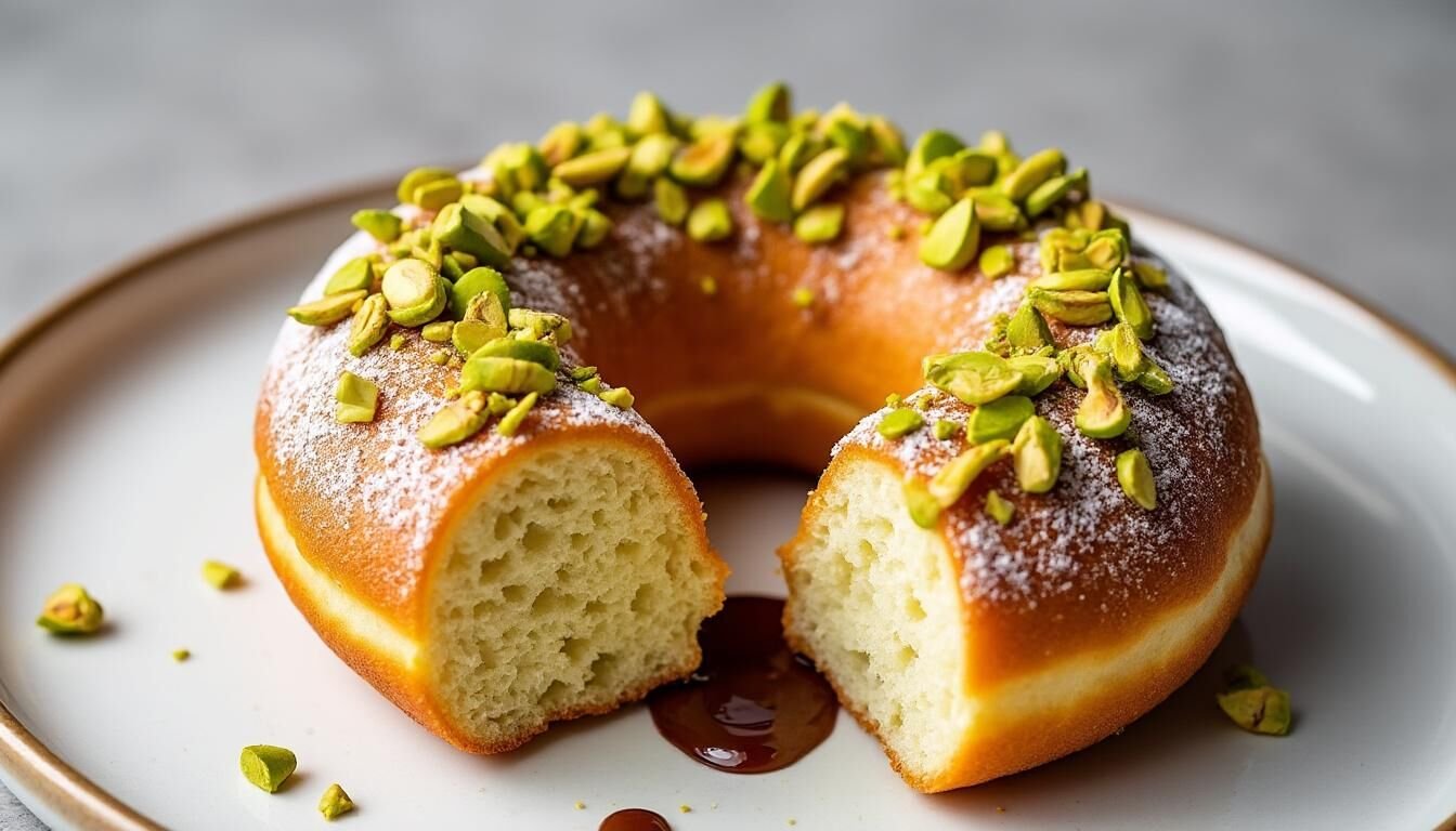 Découvrez notre recette facile de donuts maison à la pistache : des beignets moelleux, gourmands et parfaits pour une pause sucrée originale. Surprenez vos proches avec cette délicieuse pâtisserie faite maison !