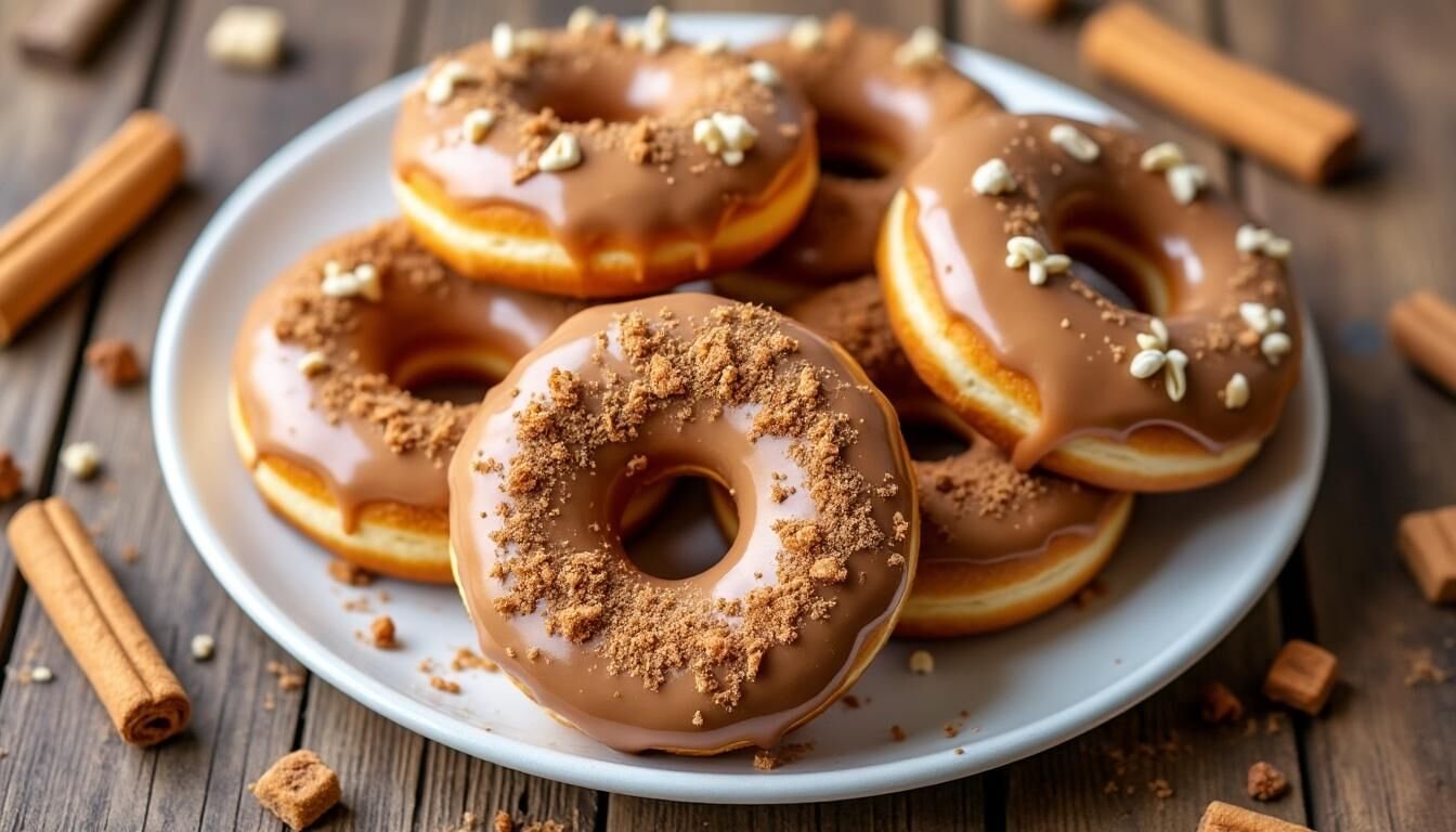 Découvrez la recette gourmande des donuts spéculoos inspirée par La Maison du Donut : une pâte moelleuse, un nappage fondant au spéculoos et des saveurs irrésistibles pour régaler vos papilles à la maison !