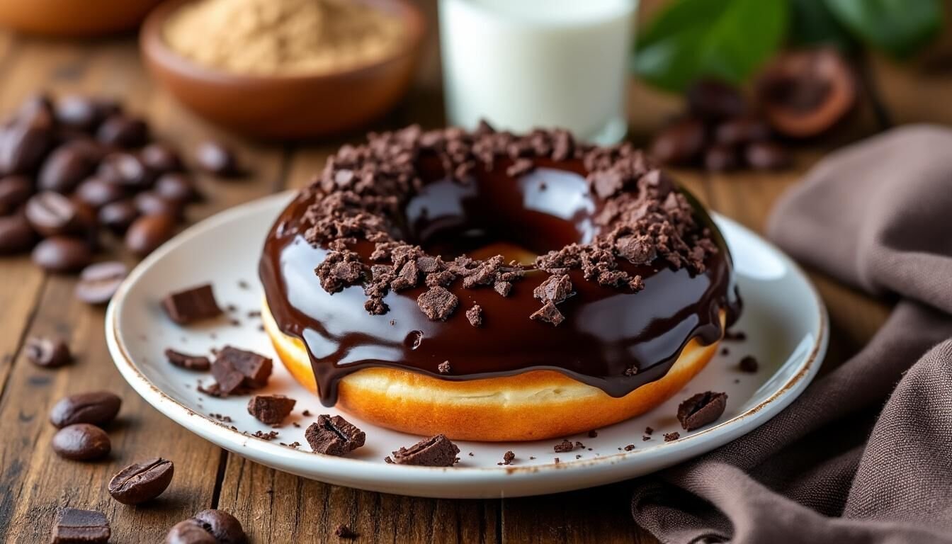 Découvrez comment réaliser Le Dark Choco, un donut maison au chocolat noir irrésistible. Suivez notre recette facile pour savourer un donut moelleux, riche en cacao, parfait pour les amateurs de chocolat !