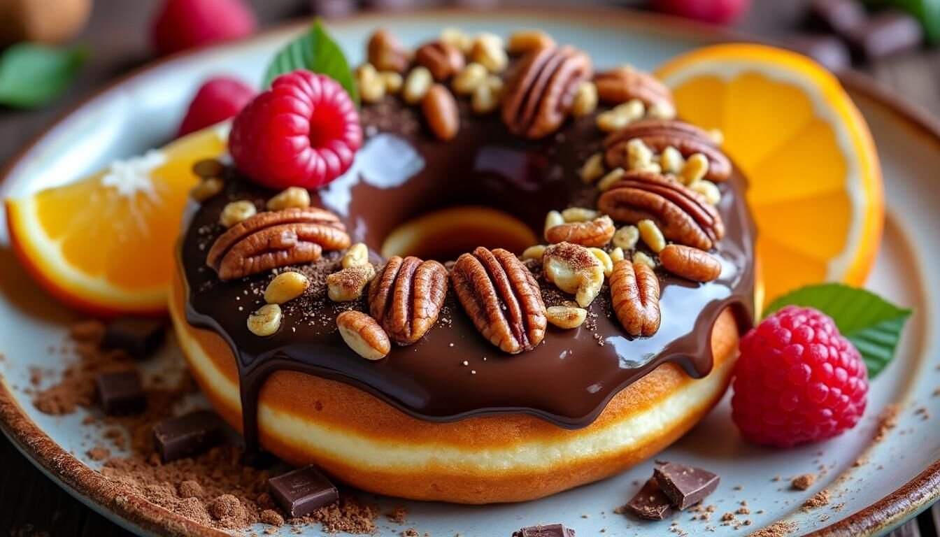 Découvrez le Donut Bueno revisité, une pâtisserie gourmande alliant douceur et croquant pour une explosion de saveurs inoubliable. Laissez-vous surprendre par cette création originale idéale pour les amateurs de desserts.